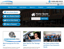 Tablet Screenshot of expressinsurance.com